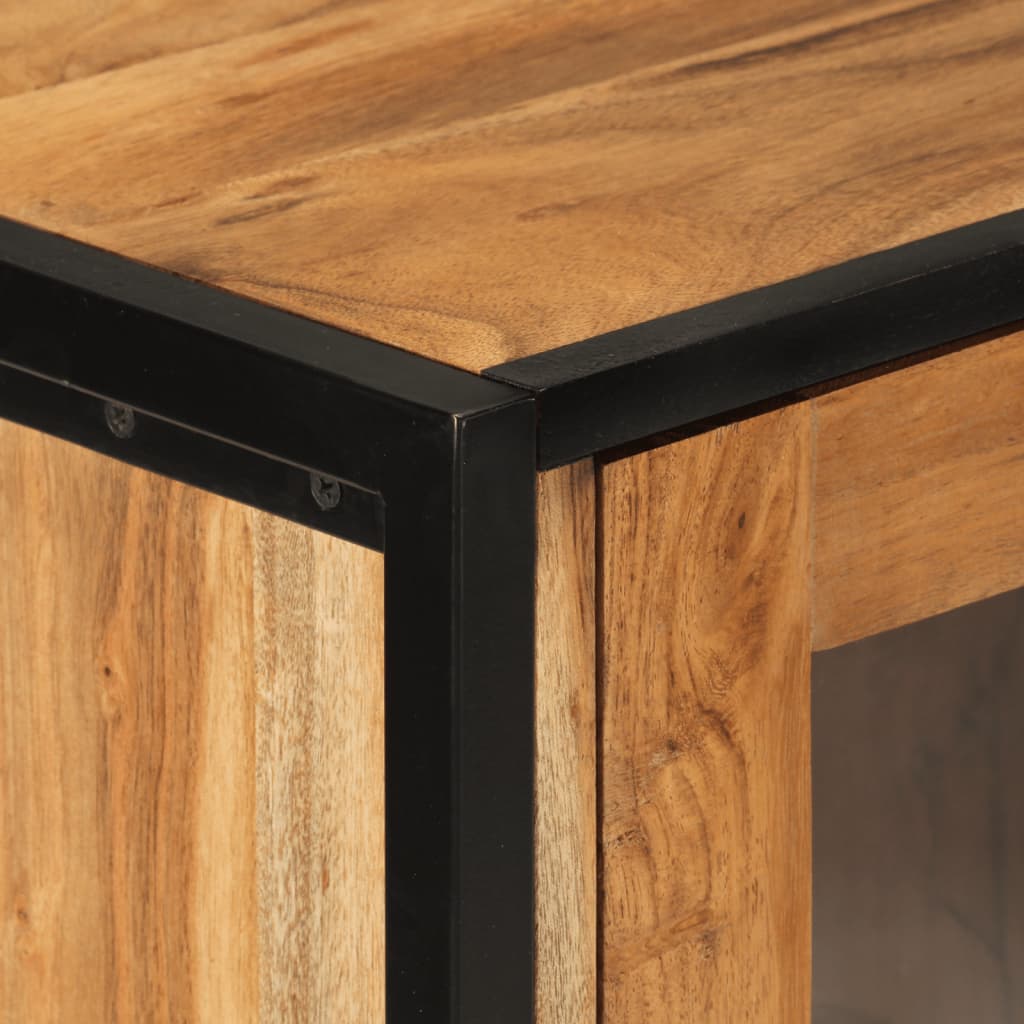 Set Mobili da Bagno 3 pz in Ferro e Legno Massello di Acacia | homemem39