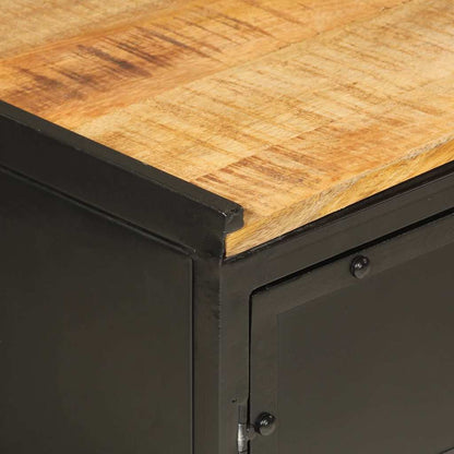 Set Mobili da Bagno 2pz in Ferro e Legno Massello di Mango | homemem39