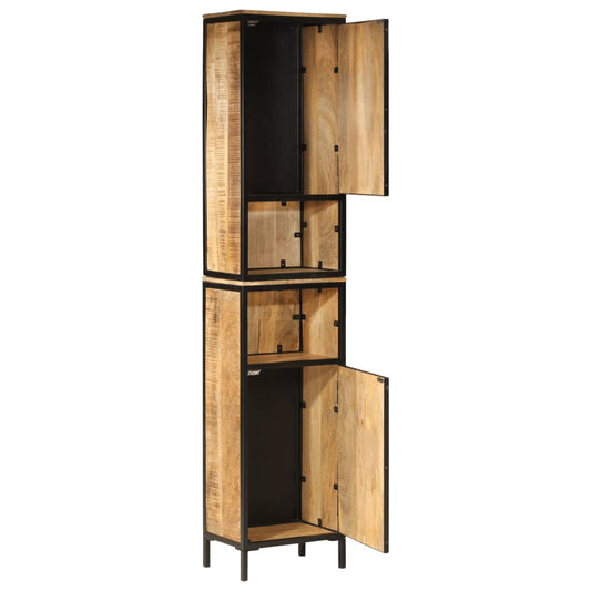 Mobile da Bagno 40x27x180 cm in Ferro e Legno Massello di Mango - homemem39