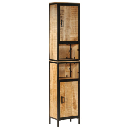 Mobile da Bagno 40x27x180 cm in Ferro e Legno Massello di Mango