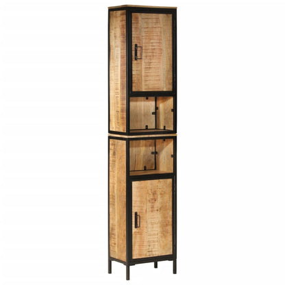 Mobile da Bagno 40x27x180 cm in Ferro e Legno Massello di Mango