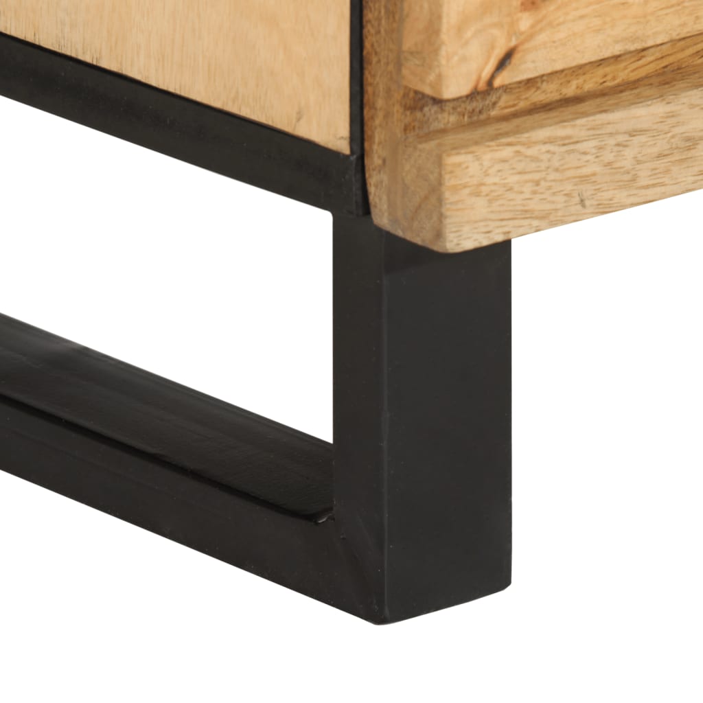 Credenze 2 pz 60x34x75 cm in Legno Massello di Mango Grezzo