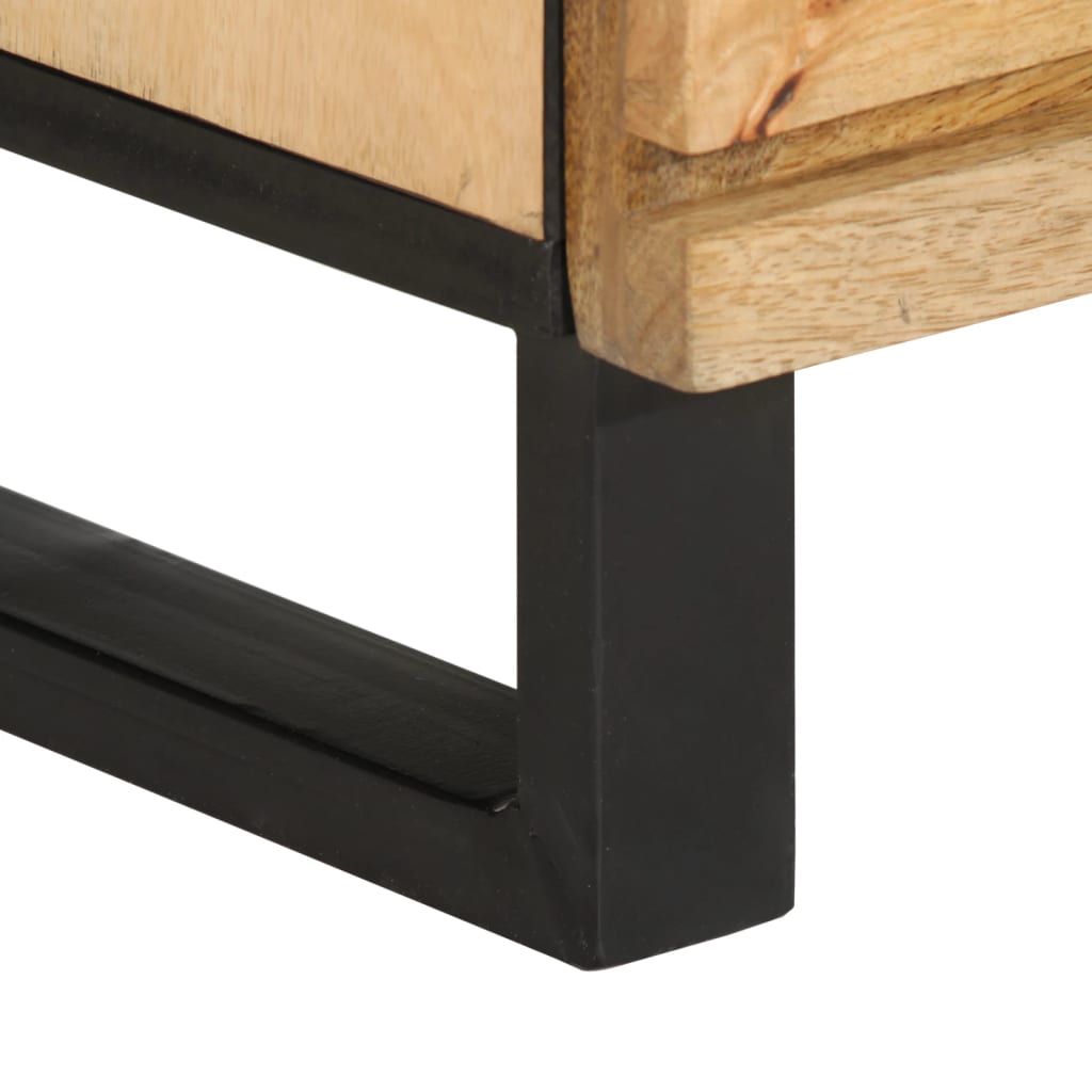 Credenze 3 pz 60x34x75 cm in Legno Massello di Mango Grezzo