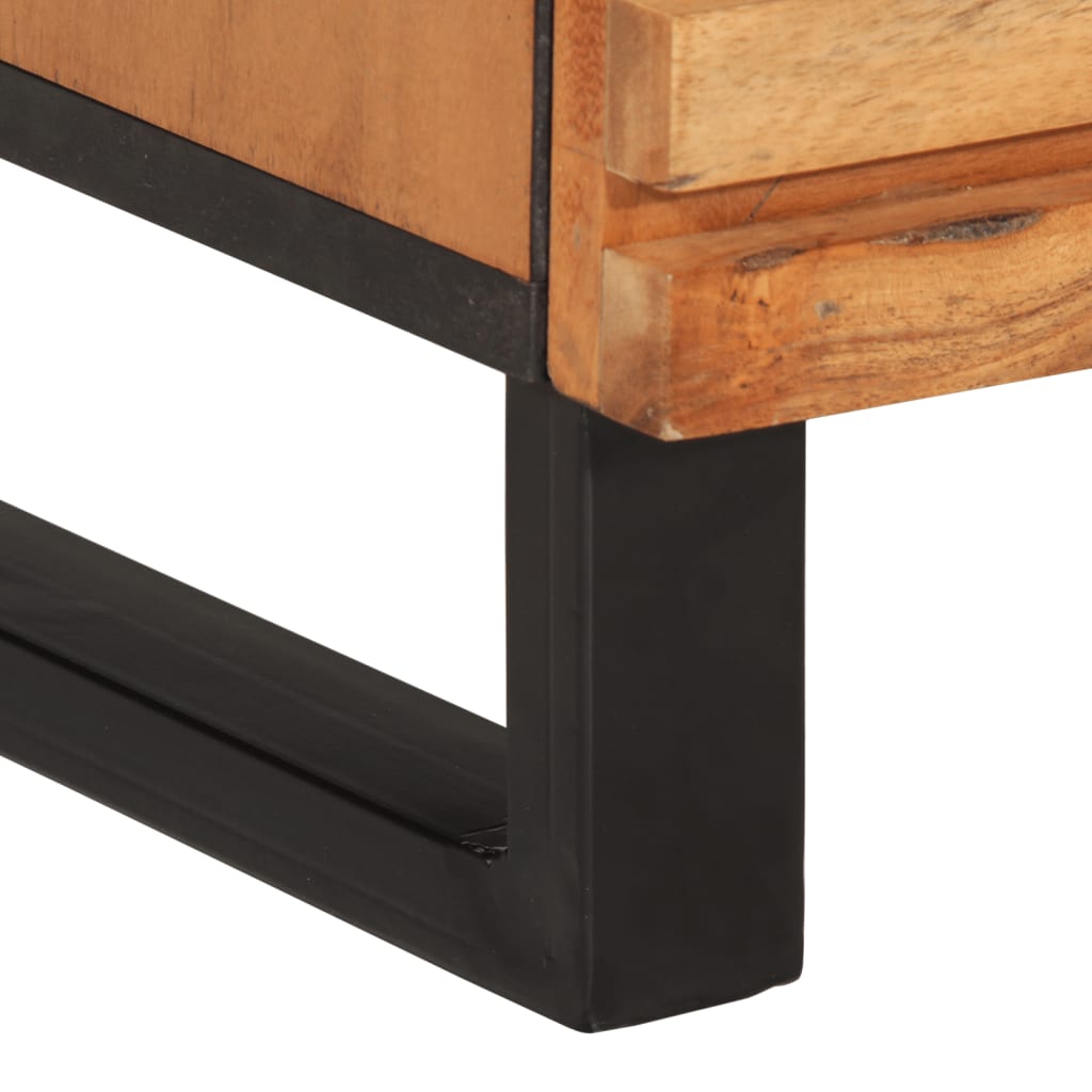 Credenze 2 pz 60x34x75 cm in Legno Massello di Acacia