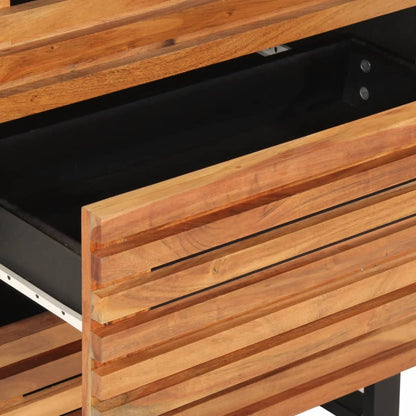 Credenze 3 pz 60x34x75 cm in Legno Massello di Acacia