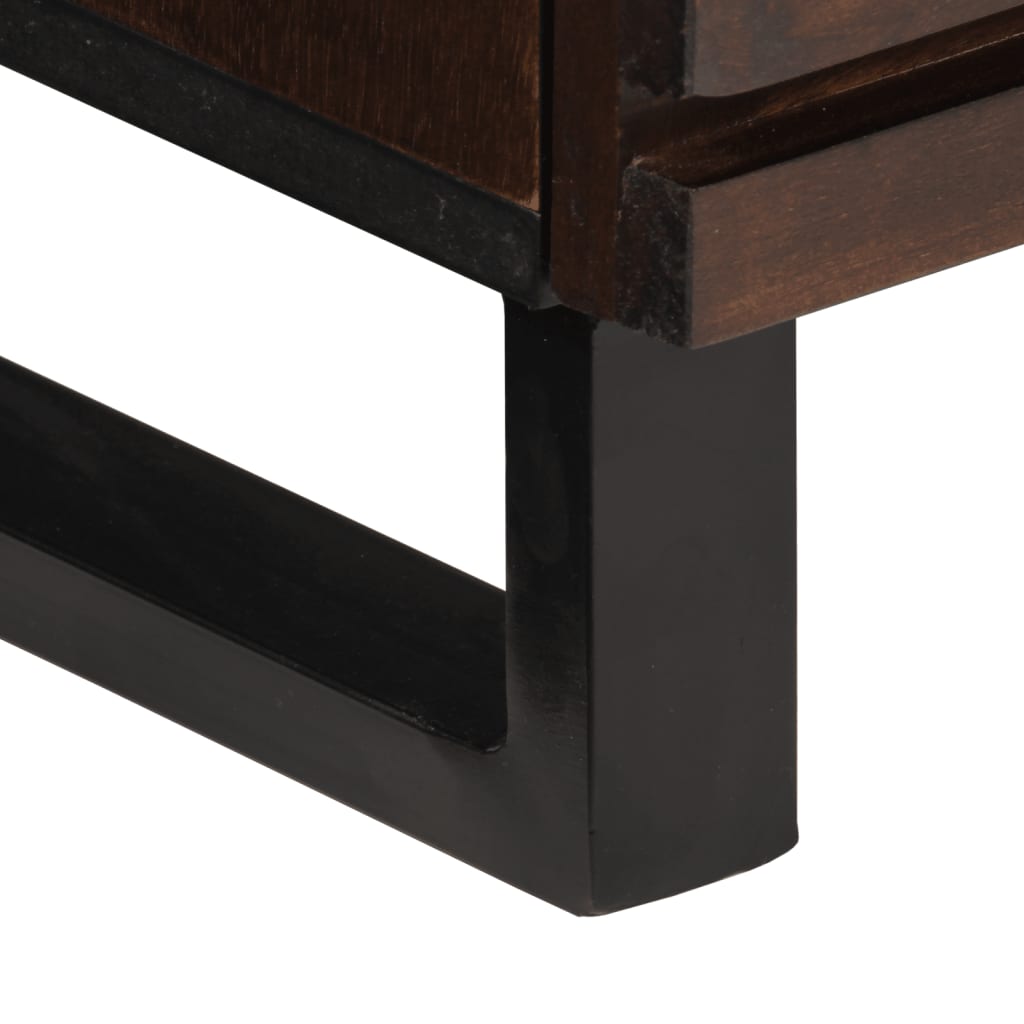 Credenze 2 pz 60x34x75 cm in Legno Massello di Mango