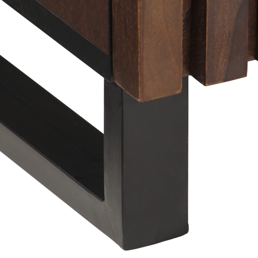 Credenze 3 pz 60x34x75 cm in Legno Massello di Mango