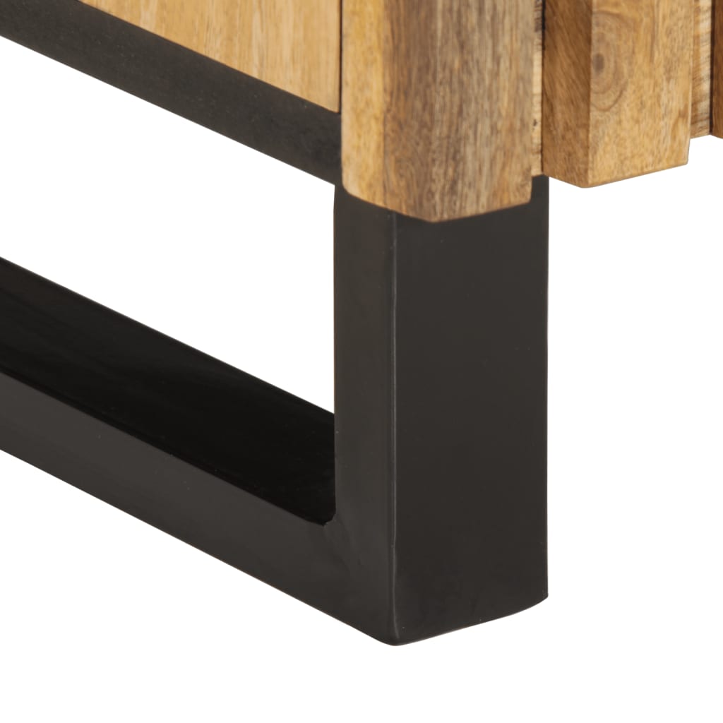 Set Mobili da Bagno 3 pz in Legno Massello di Mango Grezzo