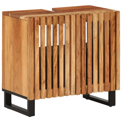 Set Mobili da Bagno 2pz in Legno Massello di Acacia
