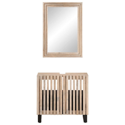 Set Mobili da Bagno 2pz in Legno Massello di Mango