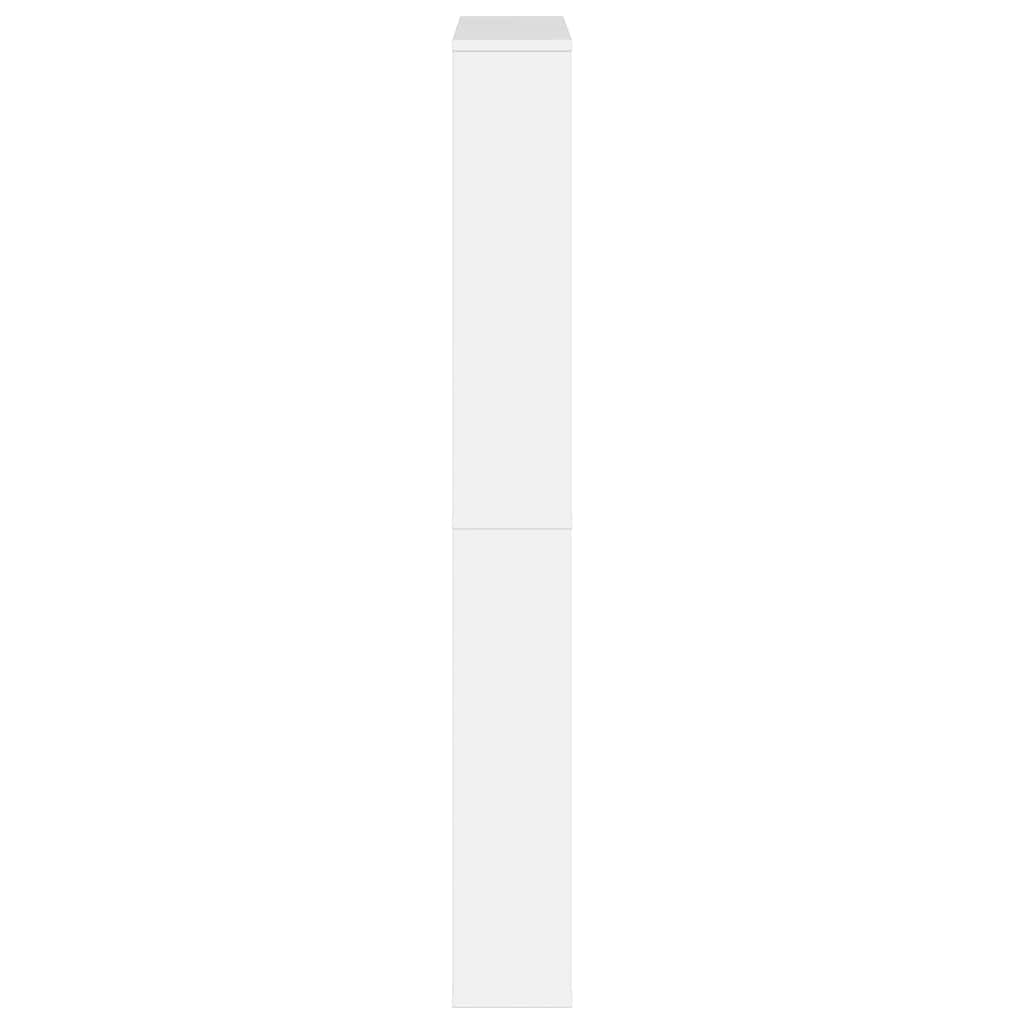 Scarpiera con Specchio a 4 Livelli Bianco lucido 63x17x134 cm