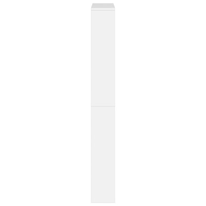 Scarpiera con Specchio a 4 Livelli Bianco lucido 63x17x134 cm