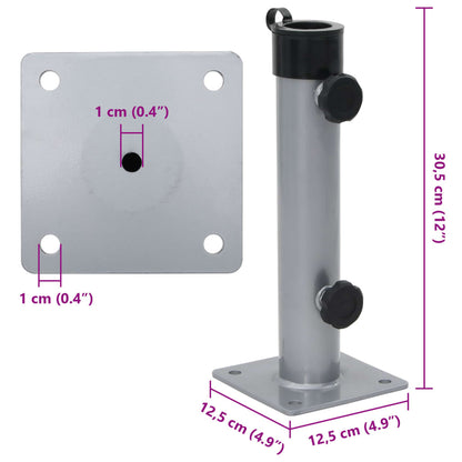 Base per Ombrellone per Palo da Ø38/48 mm Argento in Acciaio - homemem39