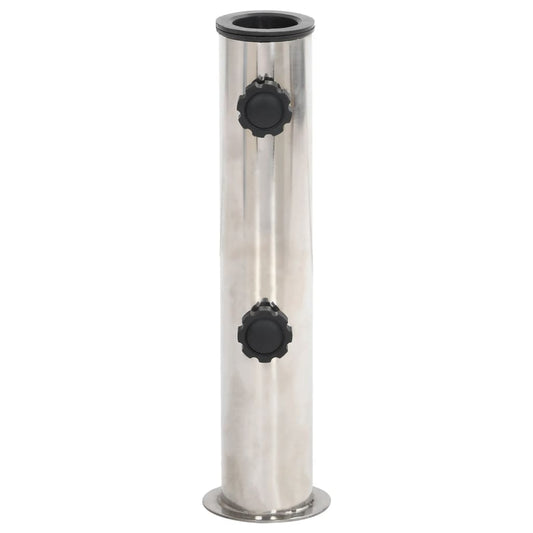 Base per Ombrellone per Palo da Ø38/48 mm Argento Acciaio Inox | homemem39