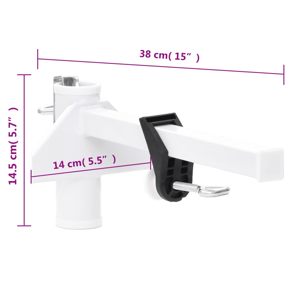 Morsetto per Ombrellone da Balcone Bianco 38 mm in Acciaio | homemem39