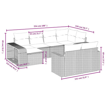 Set Divani da Giardino 10pz con Cuscini in Polyrattan Nero | homemem39