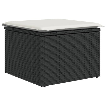 Set Divani da Giardino 10pz con Cuscini in Polyrattan Nero | homemem39