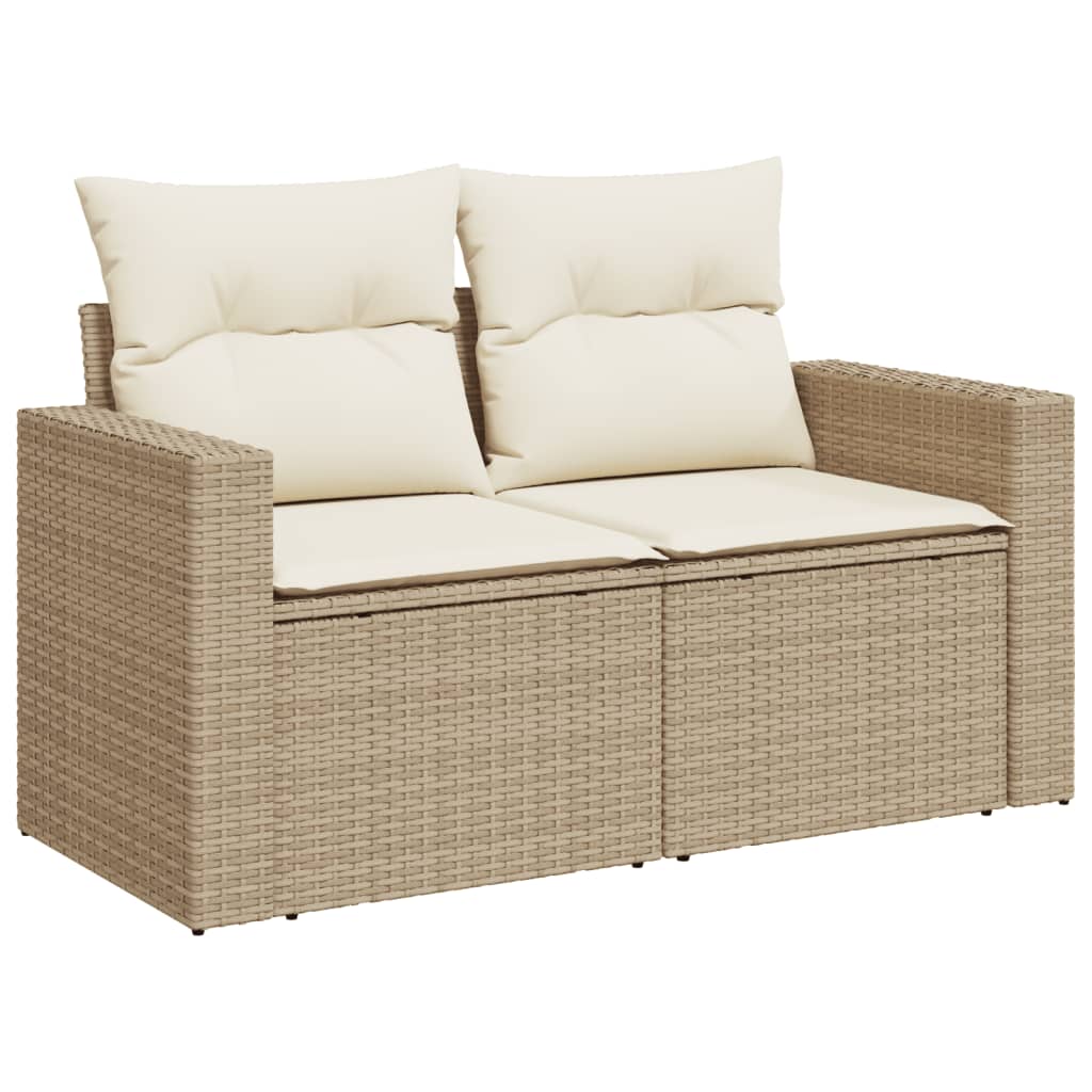 Set Divano da Giardino 10 pz con Cuscini Beige in Polyrattan | homemem39