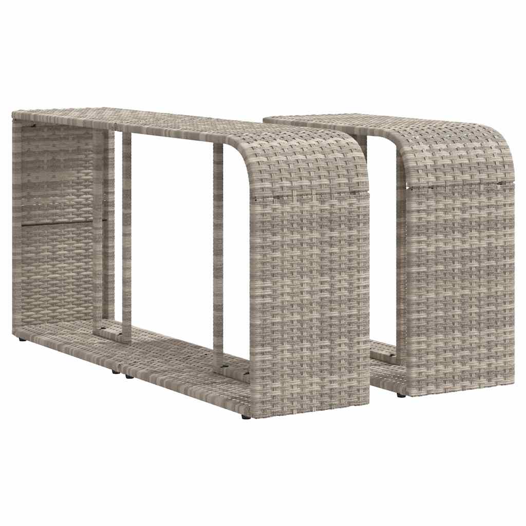 Set Divani da Giardino 10 pz con Cuscini Grigio in Polyrattan | homemem39