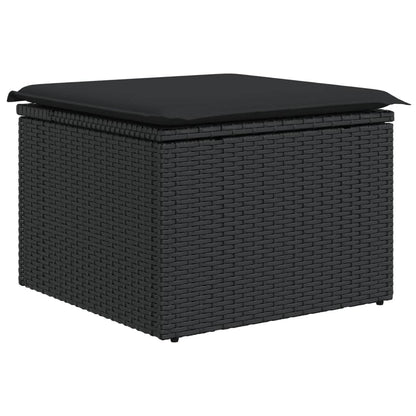 Set Divani da Giardino 11 pz con Cuscini in Polyrattan Nero - homemem39