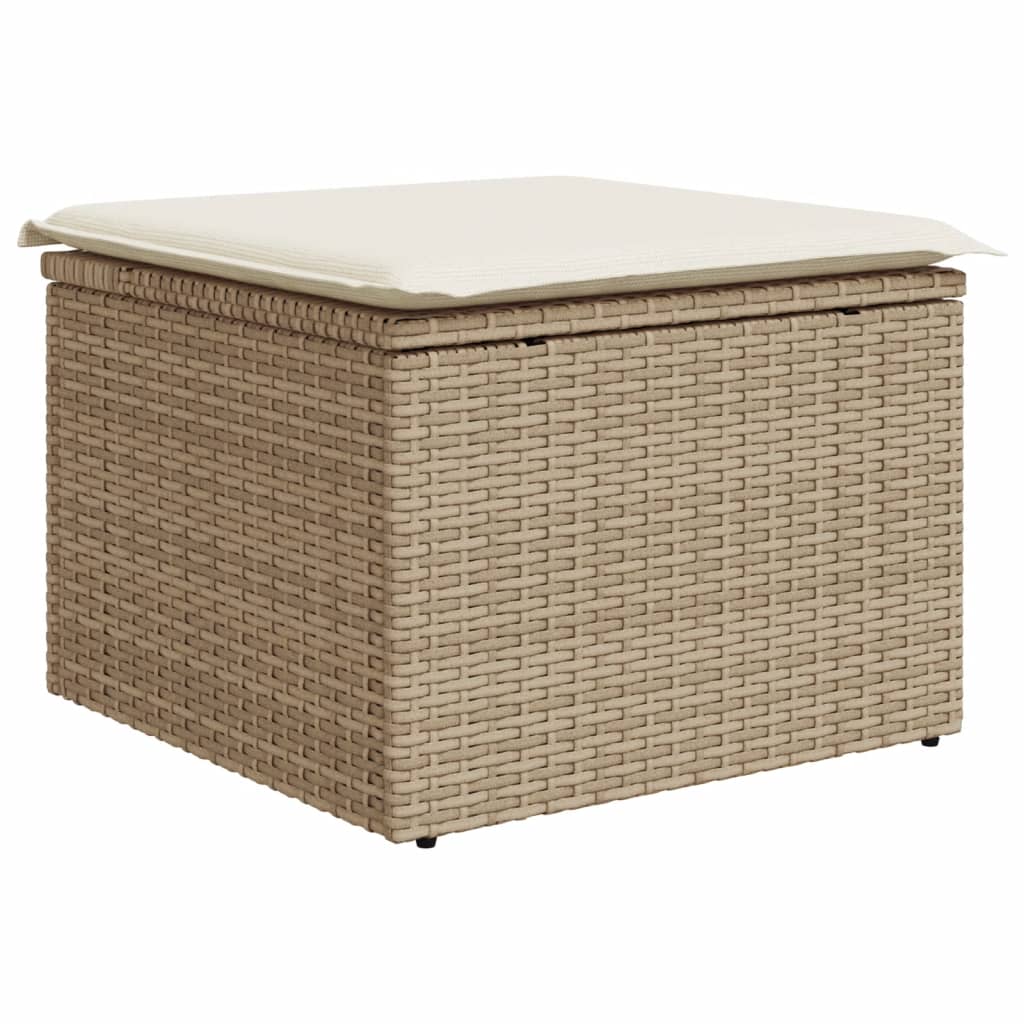 Set Divani da Giardino 11 pz con Cuscini Beige in Polyrattan | homemem39