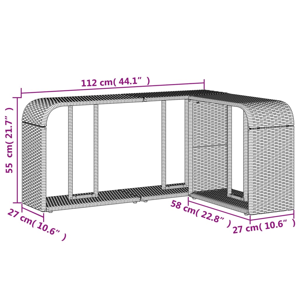 Set Divani da Giardino 11 pz con Cuscini Polyrattan Marrone | homemem39