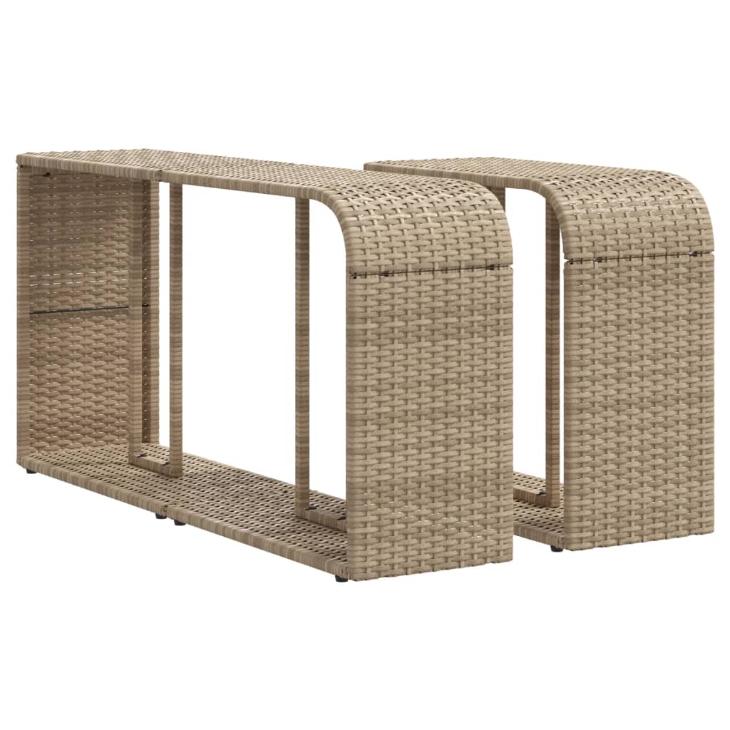 Set Divani da Giardino 11 pz con Cuscini Beige in Polyrattan - homemem39
