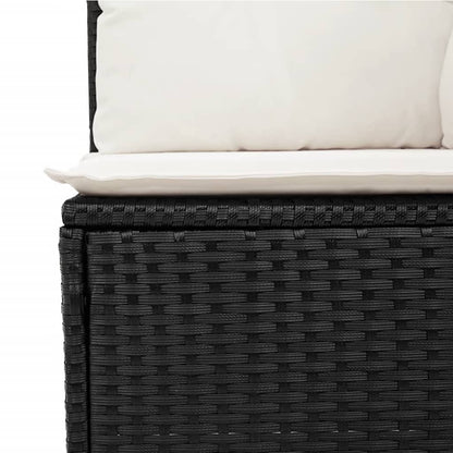 Set Divani da Giardino 4 pz con Cuscini Nero in Polyrattan | homemem39