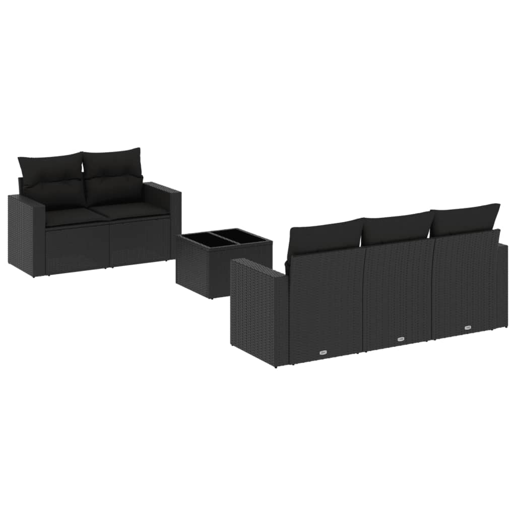 Set Divano da Giardino 6 pz con Cuscini in Polyrattan