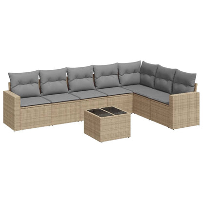 Set Divano da Giardino 8 pz con Cuscini in Polyrattan