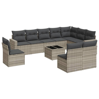 Set Divani da Giardino 11 pz con Cuscini in Polyrattan
