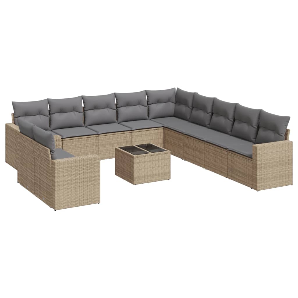 Set Divani da Giardino 12 pz con Cuscini in Polyrattan