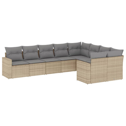 Set Divano da Giardino 9 pz con Cuscini in Polyrattan