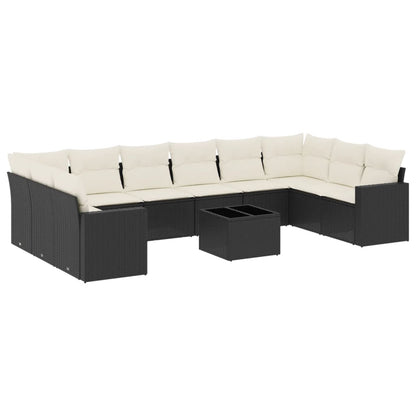 Set Divani da Giardino 11 pz con Cuscini in Polyrattan