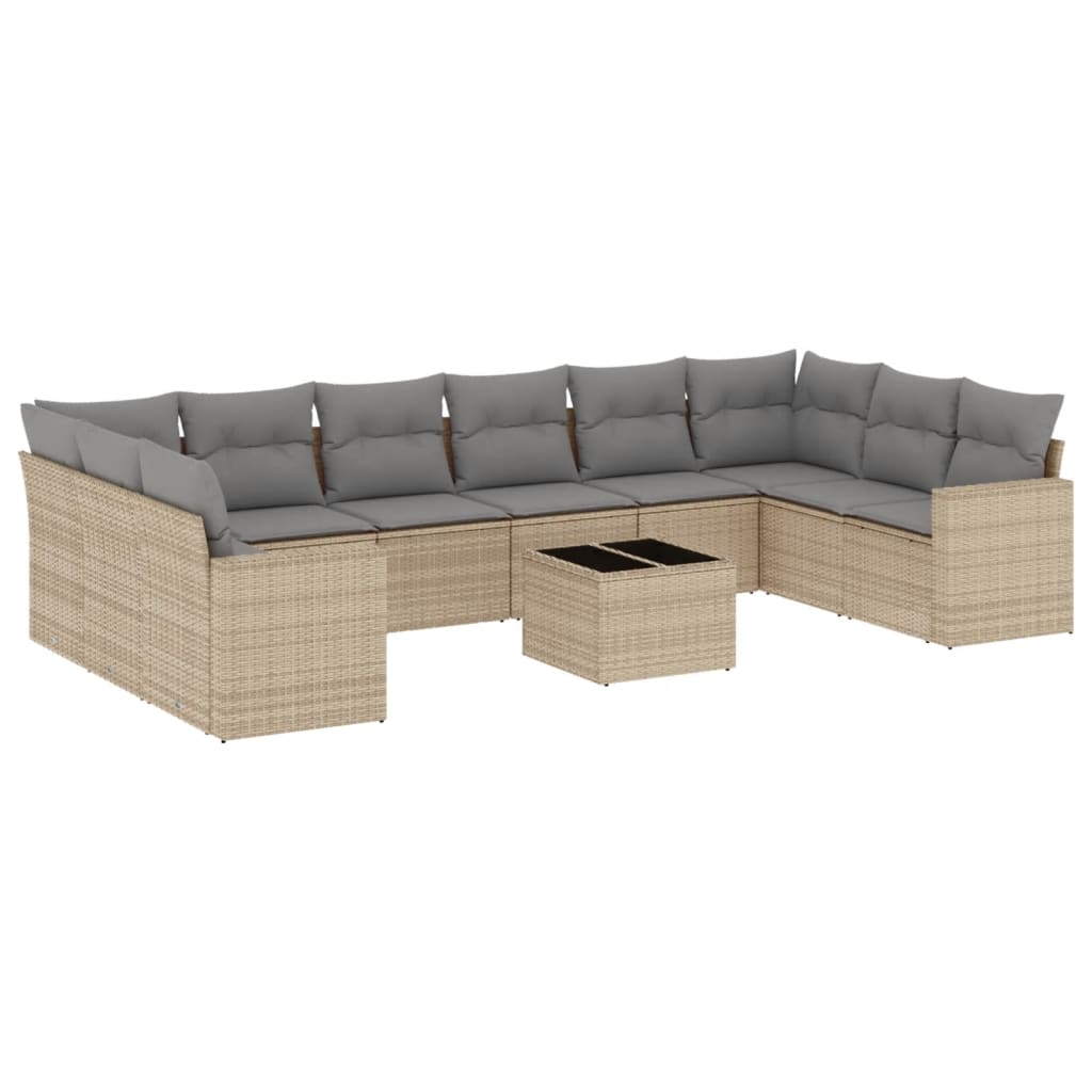 Set Divani da Giardino 11 pz con Cuscini in Polyrattan