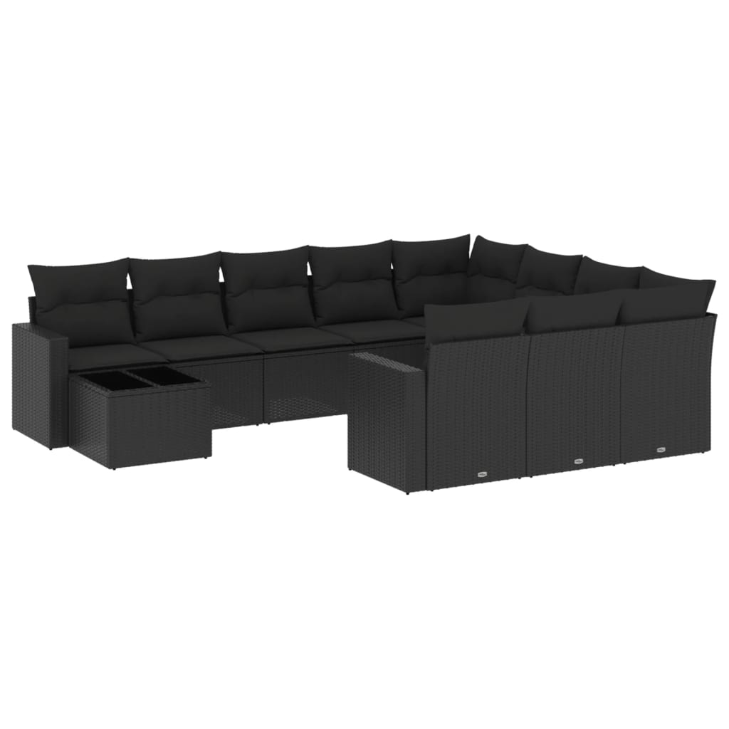 Set Divani da Giardino 11 pz con Cuscini in Polyrattan