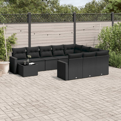 Set Divani da Giardino 11 pz con Cuscini in Polyrattan
