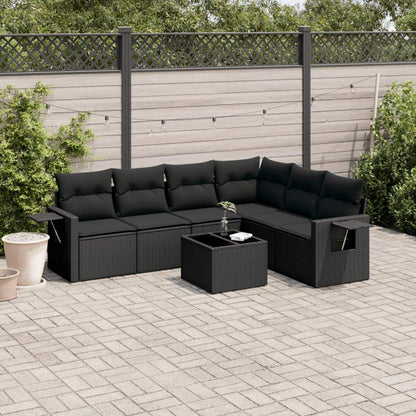 Set Divani da Giardino con Cuscini 7pz Nero Polyrattan - homemem39