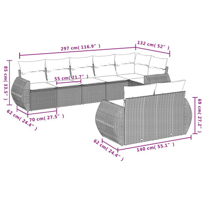 Set Divani da Giardino con Cuscini 8 pz Nero in Polyrattan | homemem39