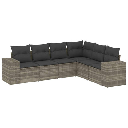 Set Divano da Giardino 6pz con Cuscini Grigio Chiaro Polyrattan - homemem39