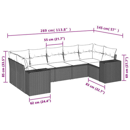 Set Divani da Giardino 7pz con Cuscini Grigio Chiaro Polyrattan - homemem39