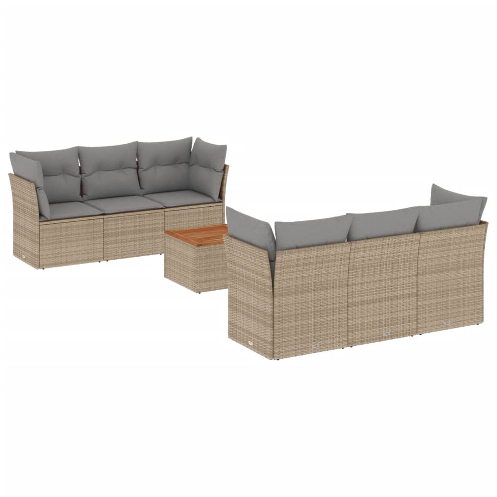 Set Divano da Giardino 7 pz con Cuscini Beige Misto Polyrattan - homemem39