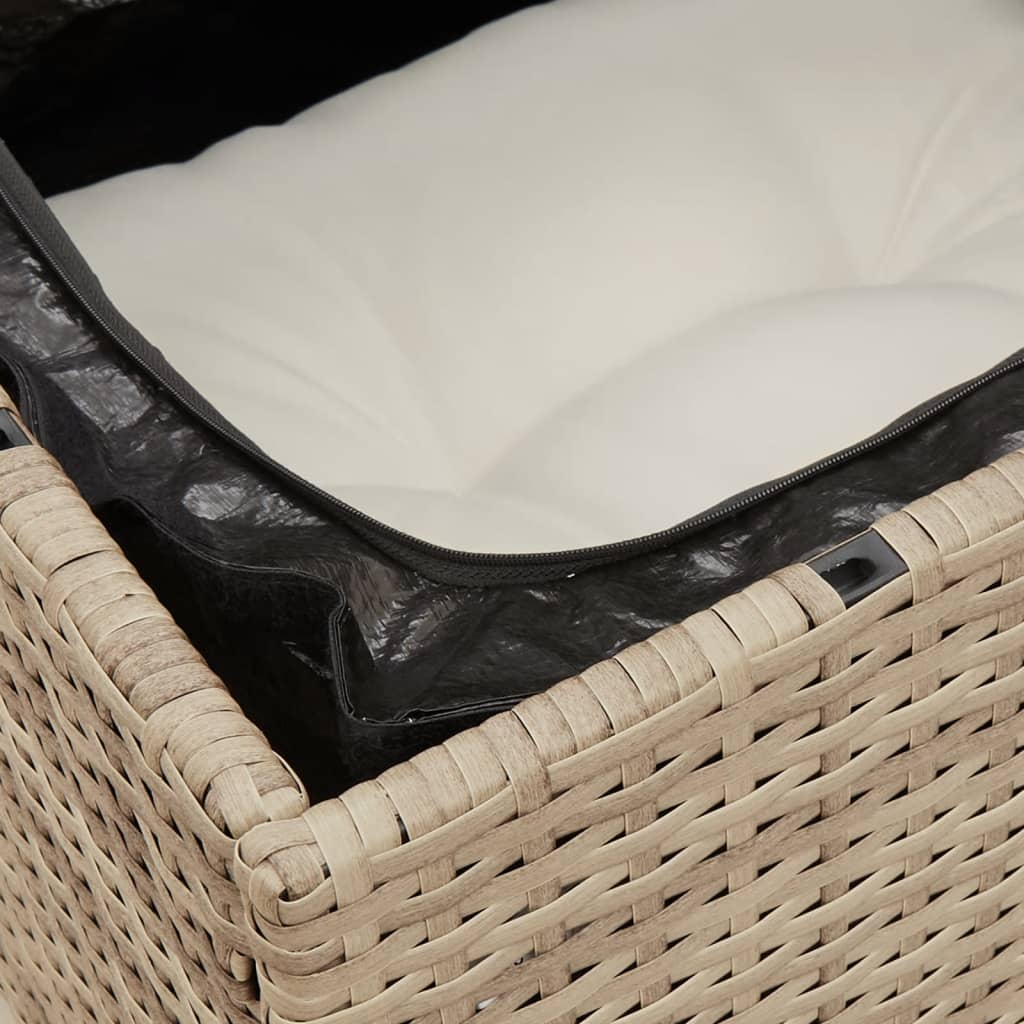 Set Divano da Giardino 9 pz con Cuscini Beige in Polyrattan | homemem39