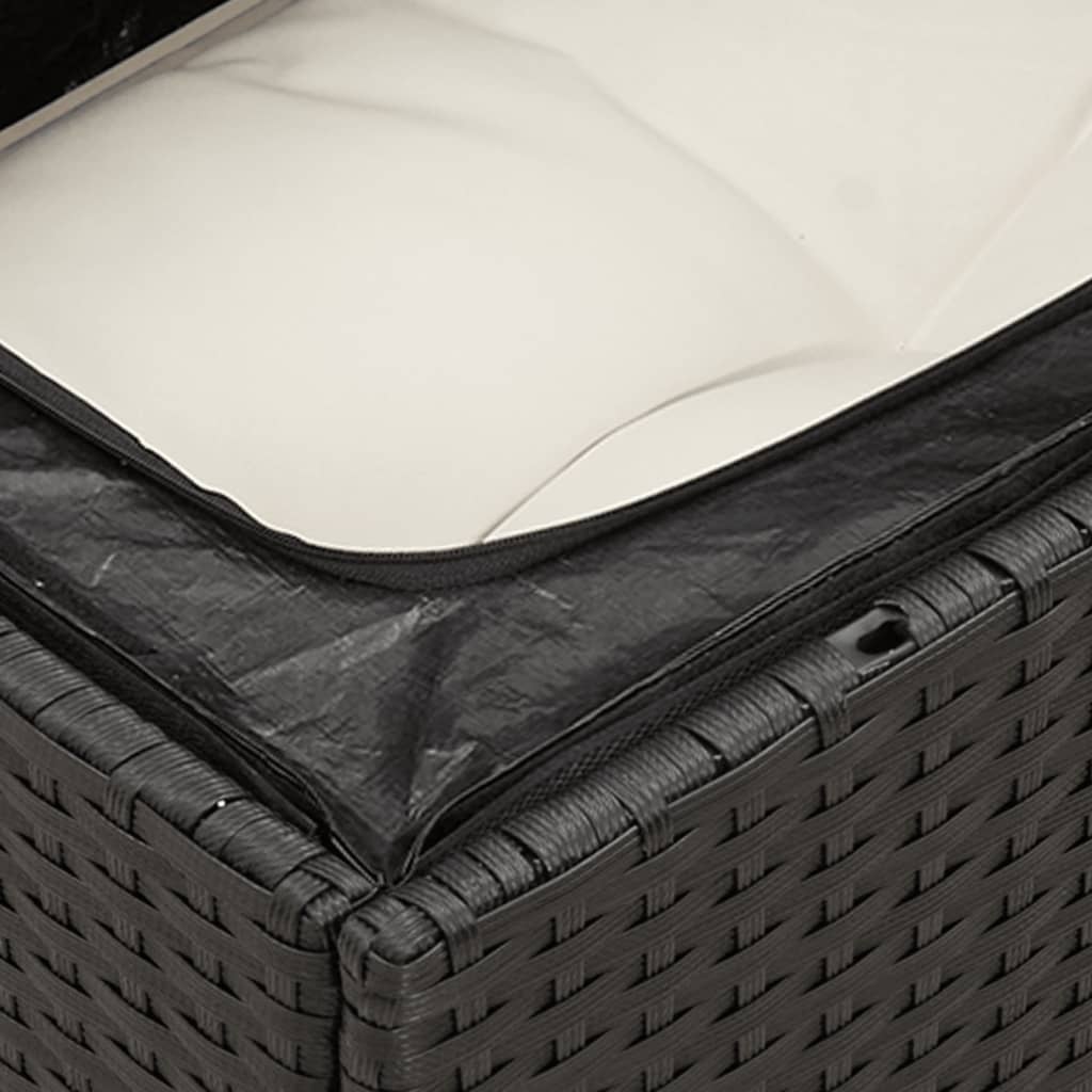 Set Divano da Giardino 6 pz con Cuscini Nero in Polyrattan | homemem39