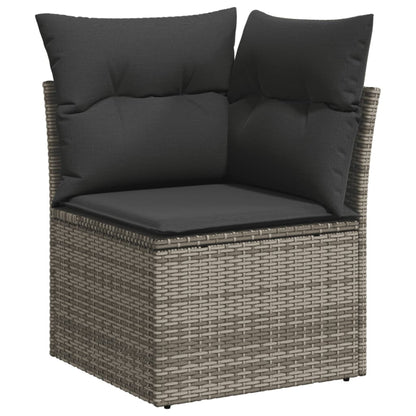 Set Divani da Giardino 7 pz con Cuscini Grigio in Polyrattan - homemem39