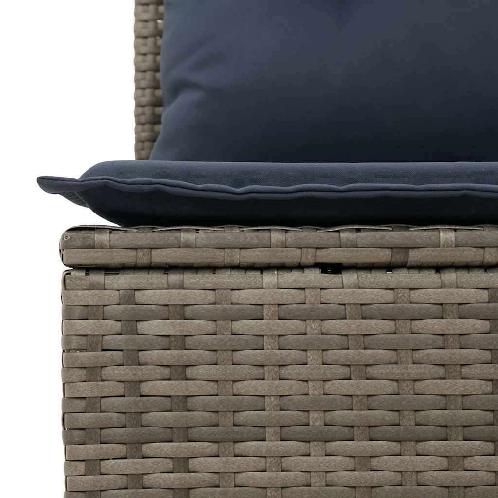Set Divani da Giardino 9 pz con Cuscini Grigio in Polyrattan - homemem39