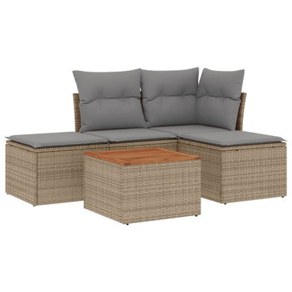 Patio Sofa Set 5-Posti Misto Beige e Grigio Chiaro | homemem39