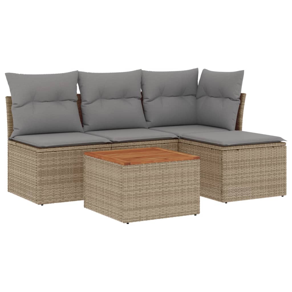 Patio Sofa Set 4-Posti Misto Beige e Grigio Chiaro | homemem39
