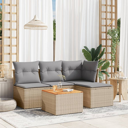 Patio Sofa Set 4-Posti Misto Beige e Grigio Chiaro | homemem39