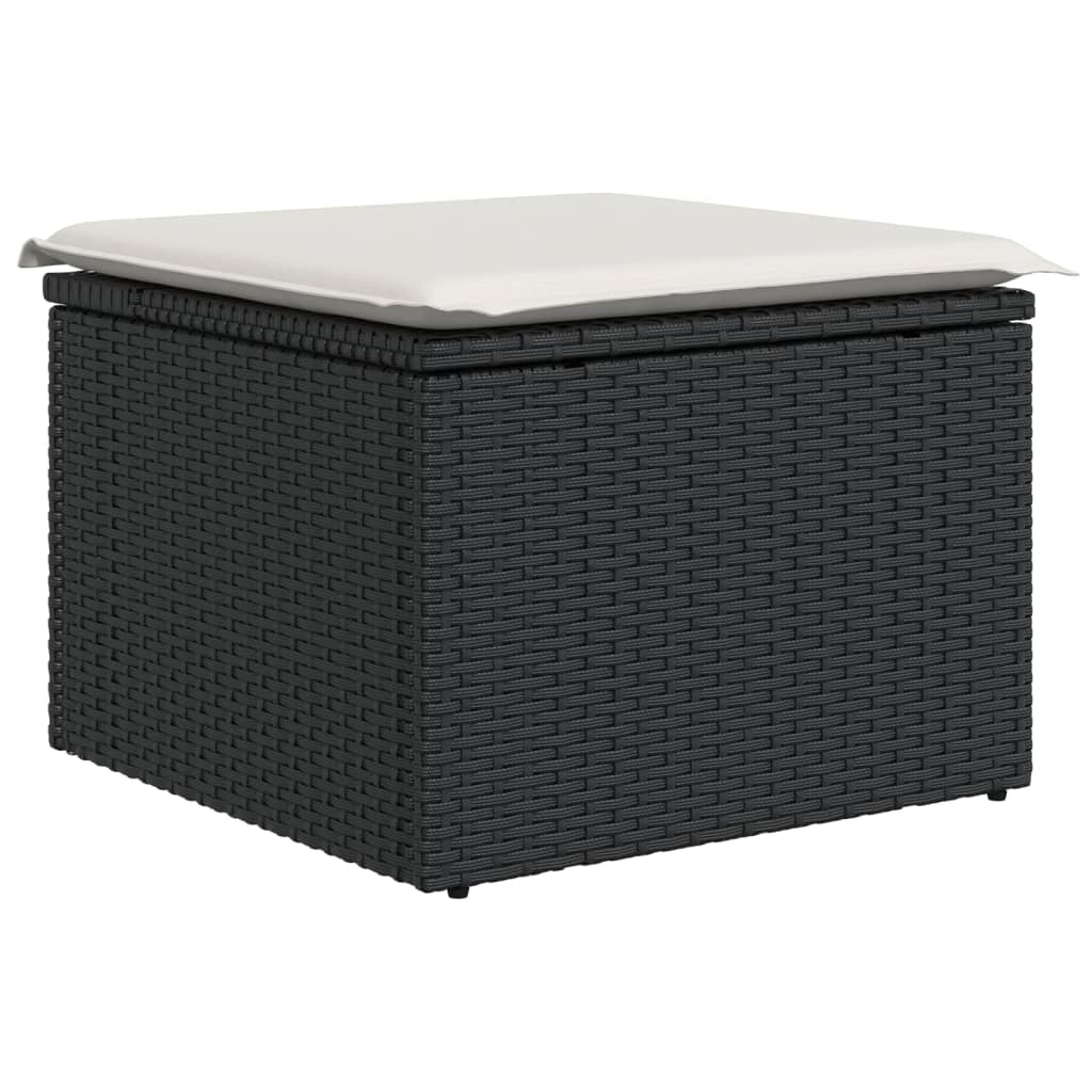 Set Divani da Giardino 5 pz con Cuscini in Polyrattan Nero